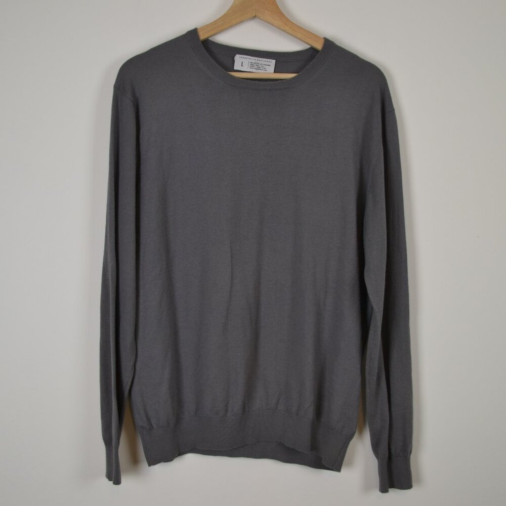 Combatant Gentlemen Mens L Cashmere Cotton Crew Neck Pullover Stretch Sweater